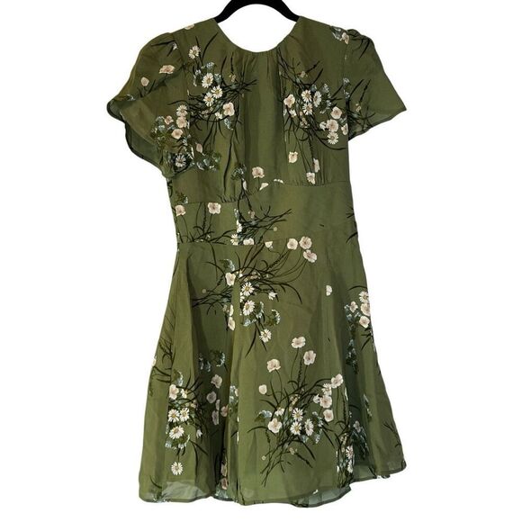 Reformation Women's Green Floral Print Mini Dress Size 6 NWOT T026 - Picture 2 of 7